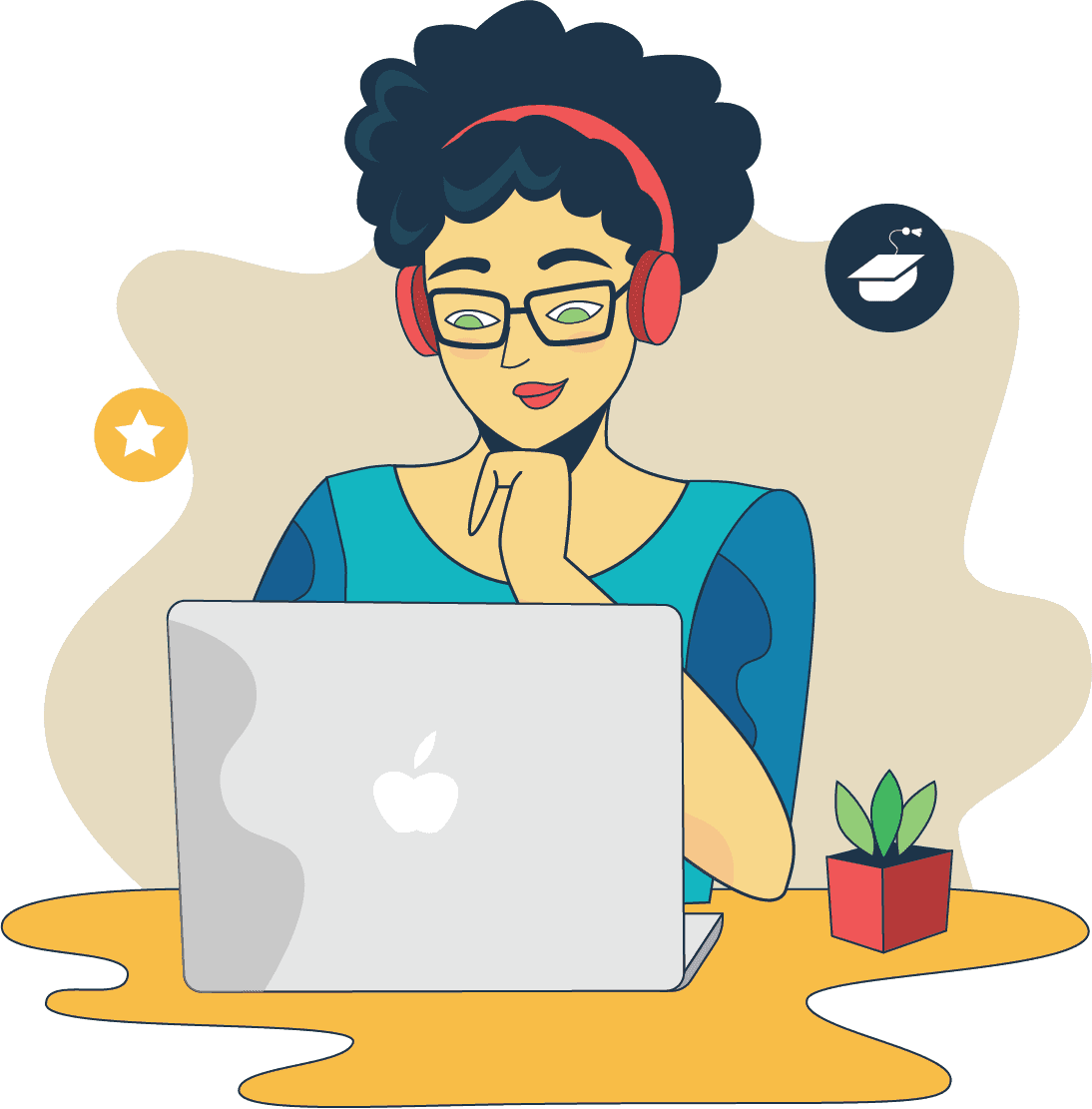 A person on a laptop discussing support.